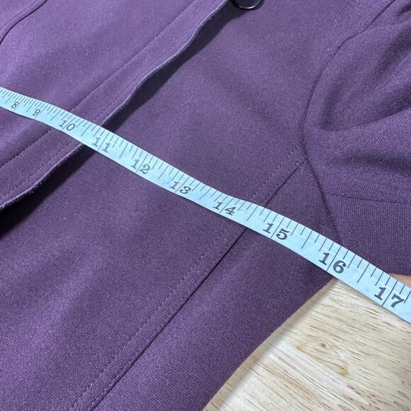 Akris Punto Waterfall Asymmetric Full Zip Purple Jacket Size 6 EUC Longline Coat - Picture 7 of 8